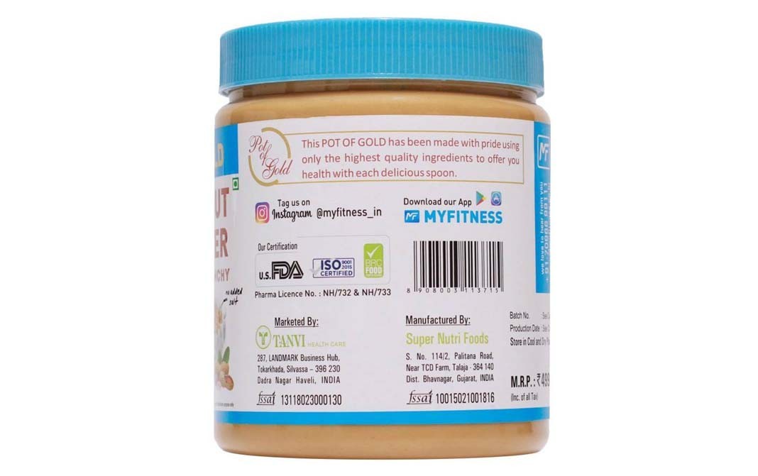 Myfitness Gold - Natural Peanut Butter Crunchy   Jar  1000 grams